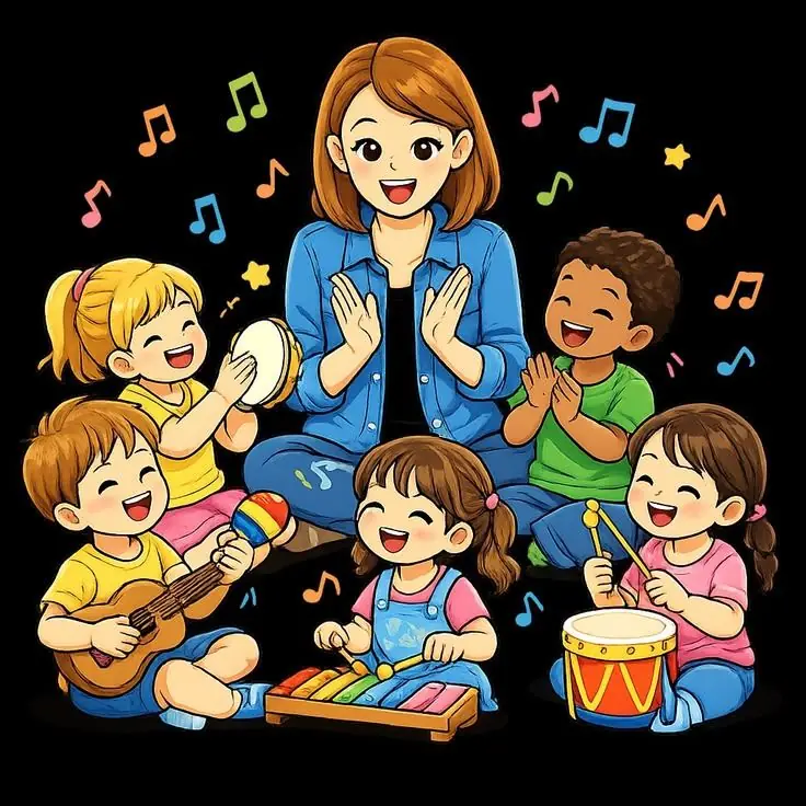 Children enjoying music and dance